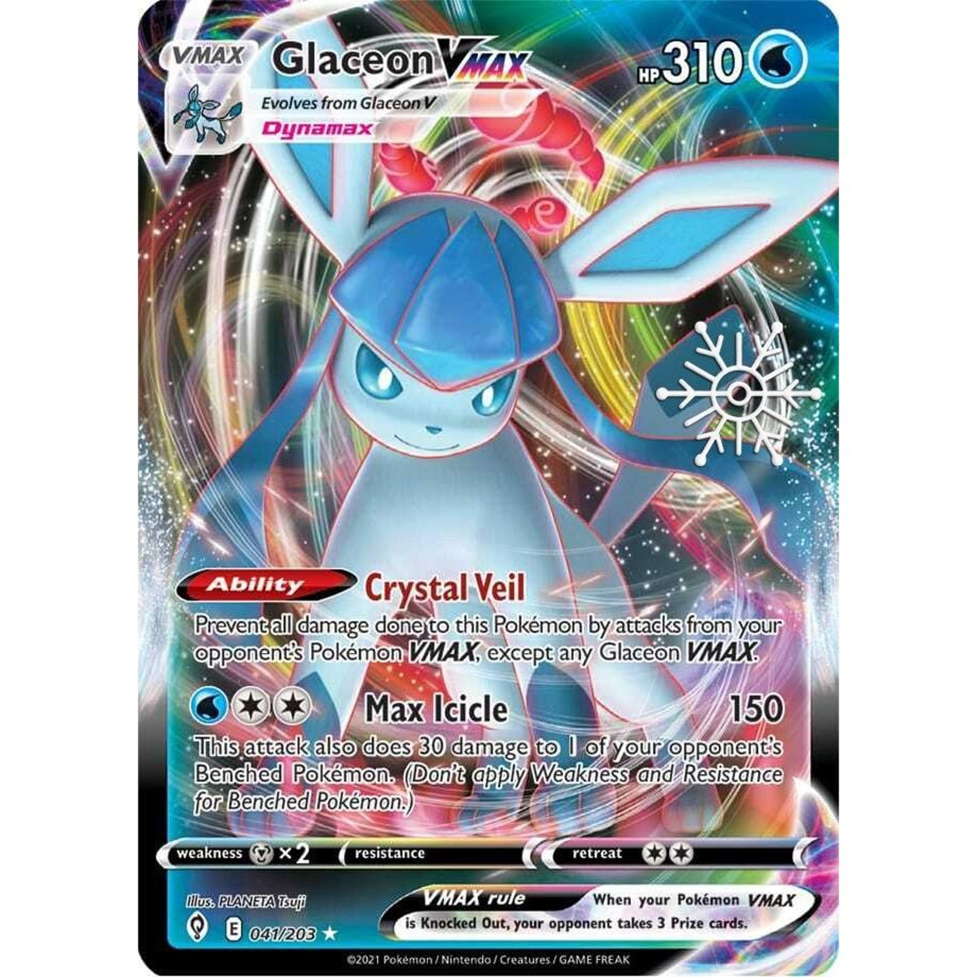 Image for Glaceon VMAX - 041/203 (Holiday Calendar) (041/203) (MCAP) - Pokemon