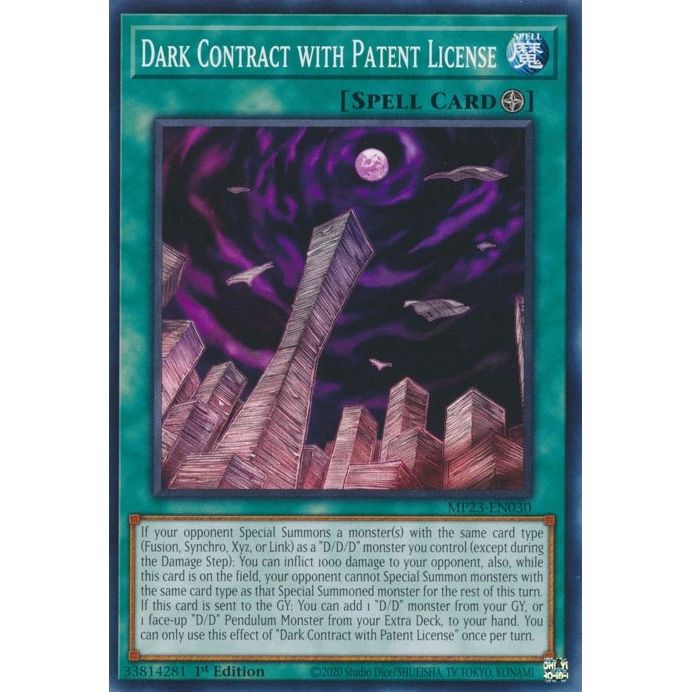 Image for Dark Contract with Patent License (MP23-EN030) (MP23) - YuGiOh