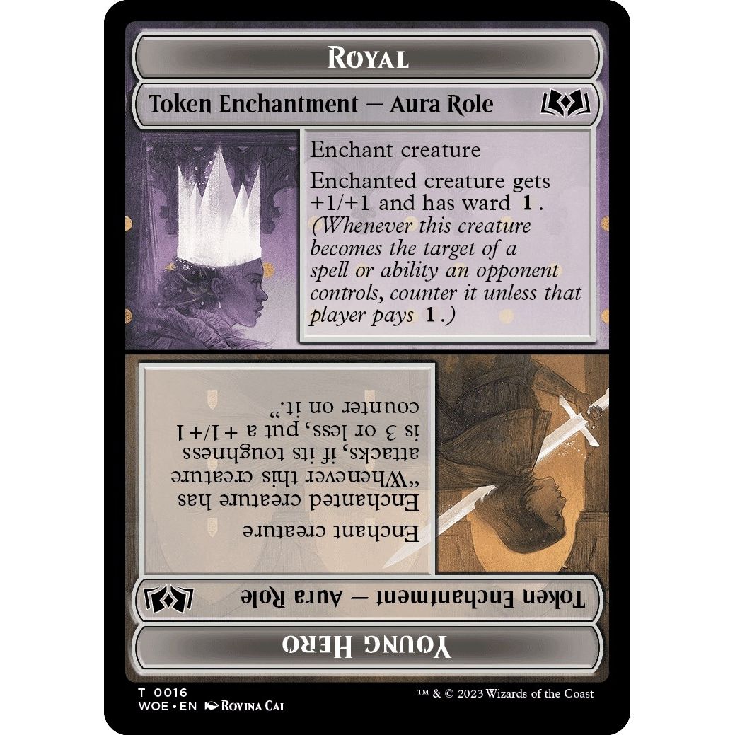 Image for Royal Role / Young Hero Role Token (16) (WOE) - Magic: The Gathering