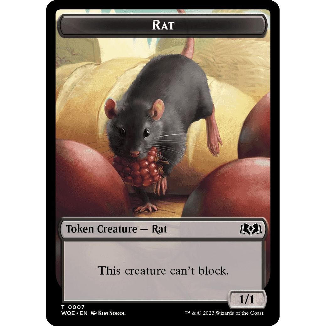 Image for Rat // Food (0010) Double-Sided Token (7 // 10) (WOE) - Magic: The Gathering