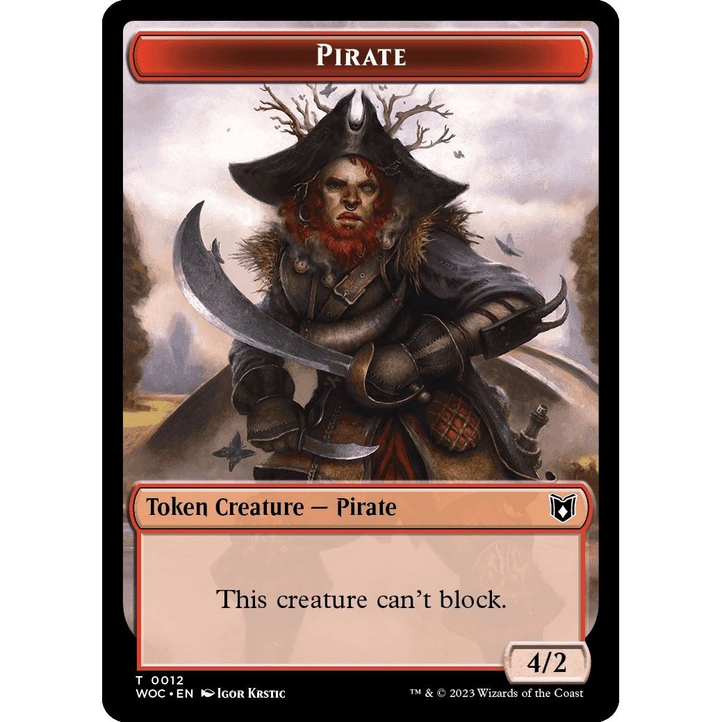 Image for Pirate // Human Double-Sided Token (12 // 2) (WOC) - Magic: The Gathering