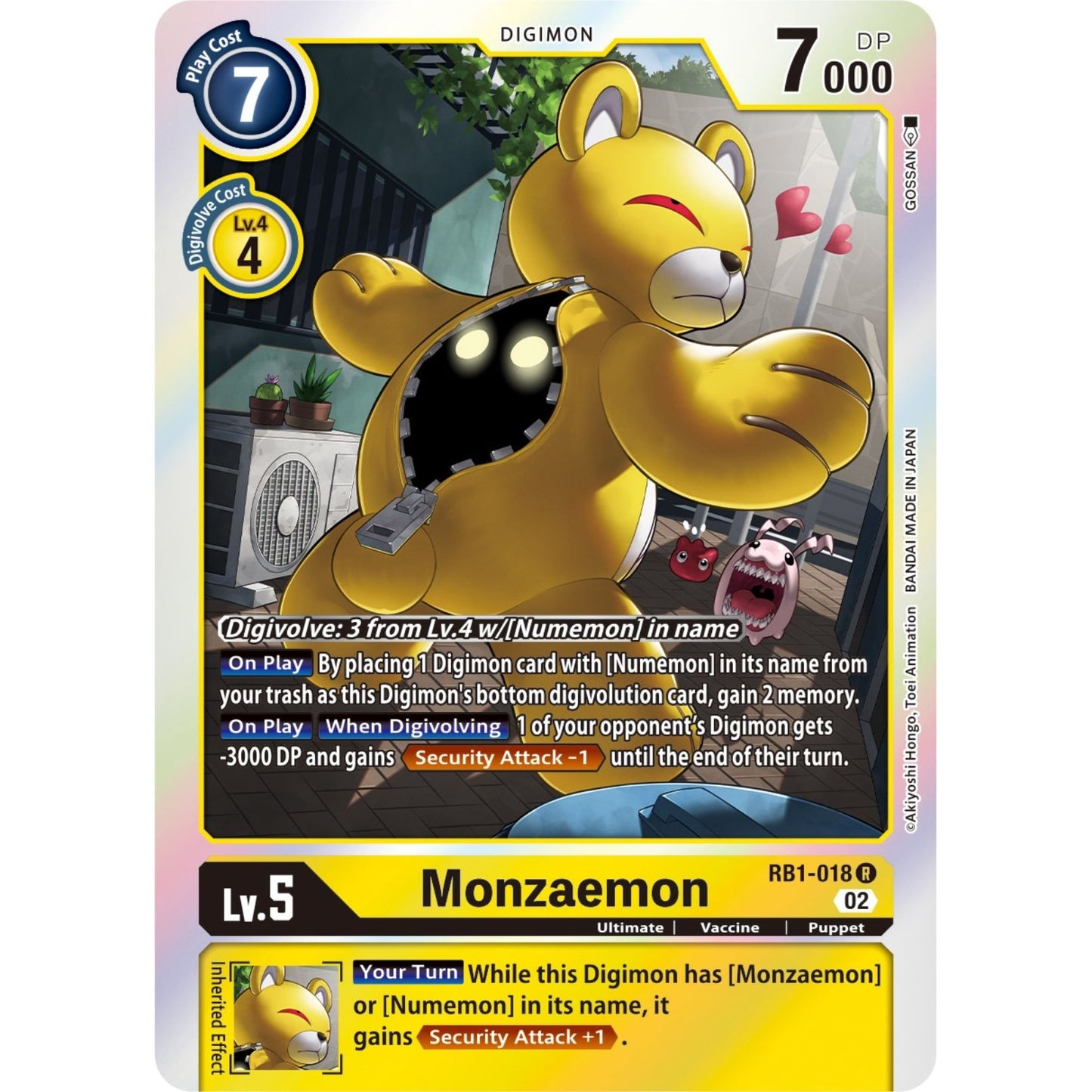 Image for Monzaemon (RB1-018 R) (RB-01) - Digimon Card Game
