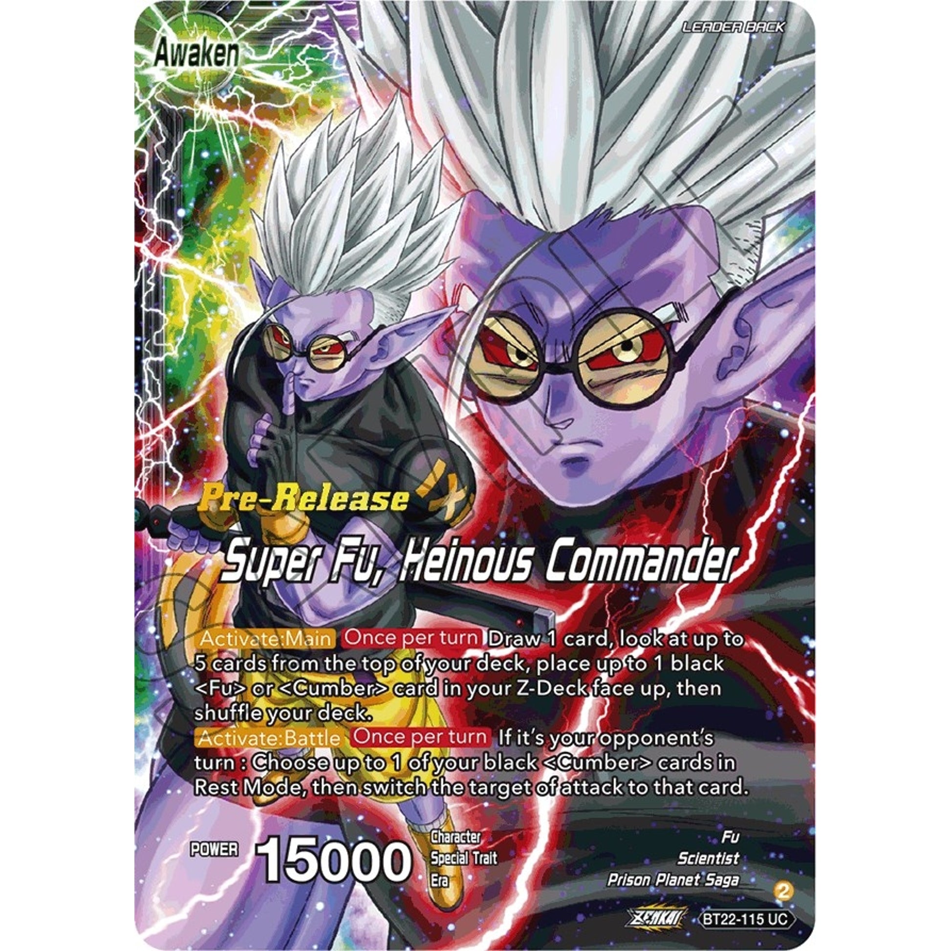 Image for Fu // Super Fu, Heinous Commander (BT22-115) (DBS-B22PRE) - Dragon Ball Super: Masters