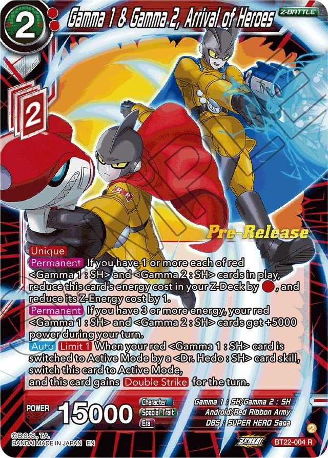 Image for Gamma 1 & Gamma 2, Arrival of Heroes (BT22-004) (DBS-B22PRE) - Dragon Ball Super: Masters