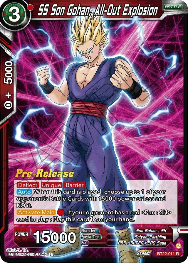 Image for SS Son Gohan, All-Out Explosion (BT22-011) (DBS-B22PRE) - Dragon Ball Super: Masters
