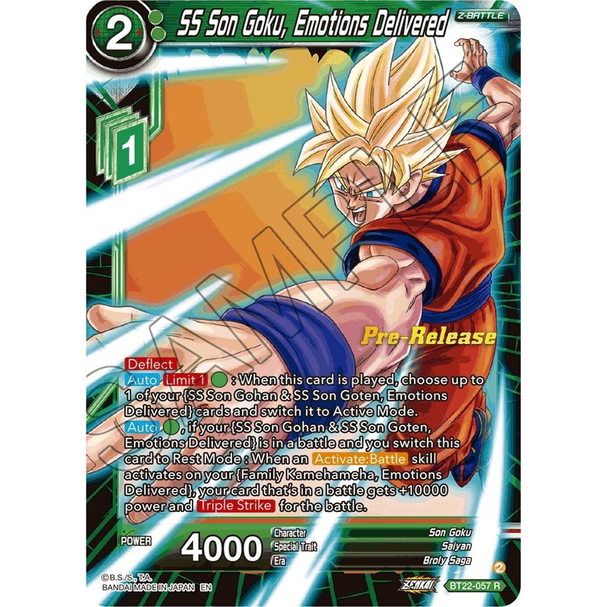 Image for SS Son Goku, Emotions Delivered (BT22-057) (DBS-B22PRE) - Dragon Ball Super: Masters