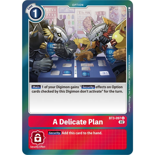 Image for A Delicate Plan (Resurgence Booster Reprint) (BT3-097 U) (RB-01) - Digimon Card Game