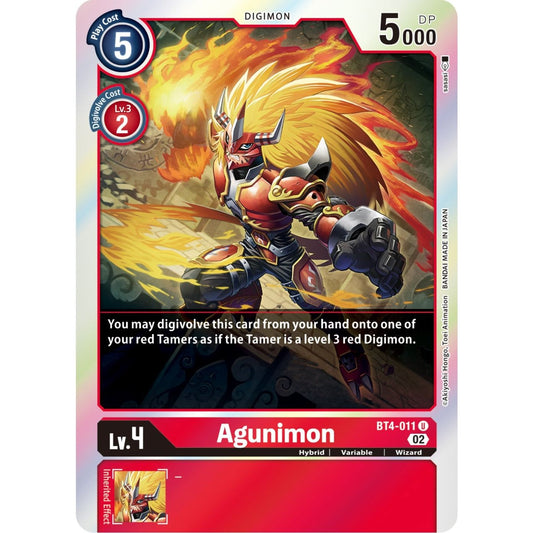 Image for Agunimon (Resurgence Booster Reprint) (BT4-011 U) (RB-01) - Digimon Card Game