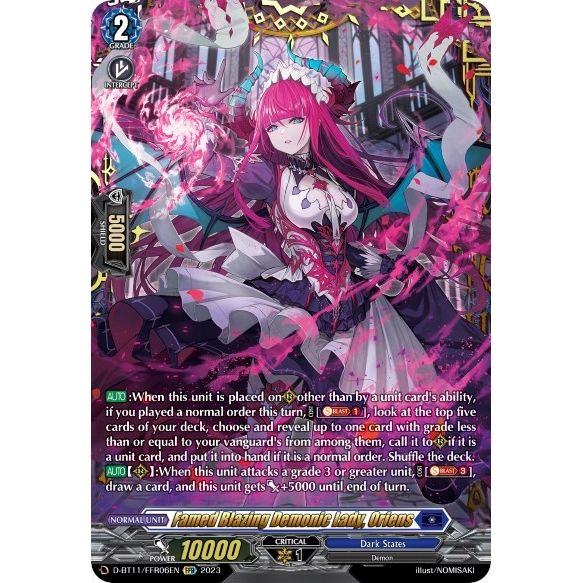 Image for Famed Blazing Demonic Lady, Oriens (FFR) (D-BT11/FFR06EN) (D-BT11) - Cardfight Vanguard