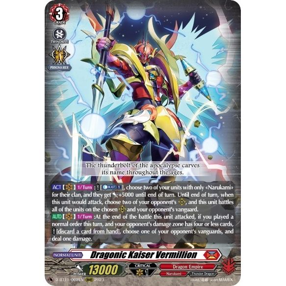 Image for Dragonic Kaiser Vermillion (D-BT11/002EN) (D-BT11) - Cardfight Vanguard