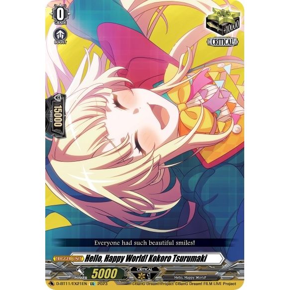 Image for Hello, Happy World! Kokoro Tsurumaki (D-BT11/EX21EN) (D-BT11) - Cardfight Vanguard