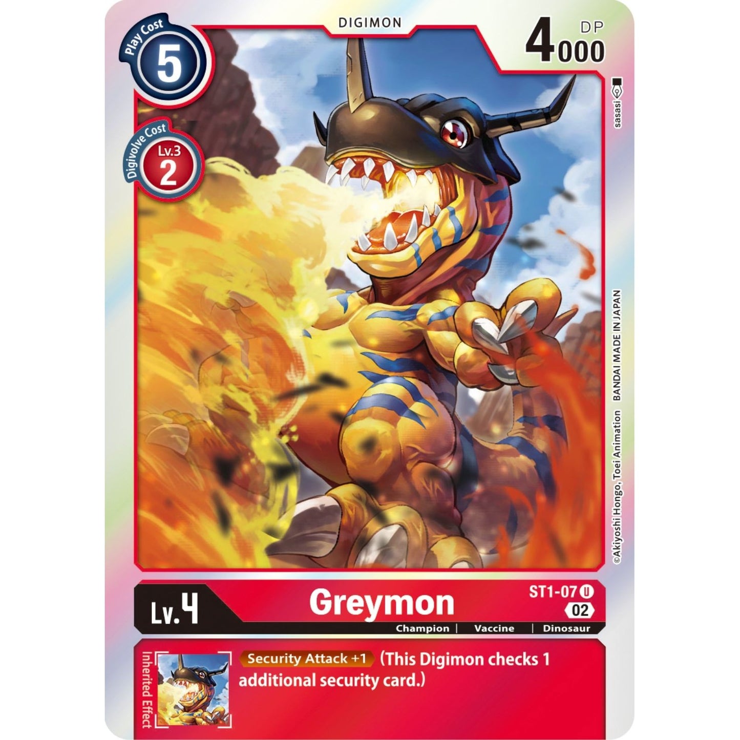 Image for Greymon - ST1-07 (Resurgence Booster Reprint) (ST1-07 U) (RB-01) - Digimon Card Game