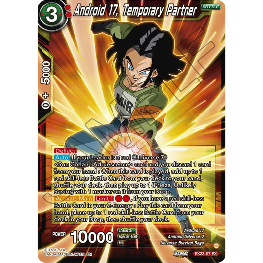 Image for Android 17, Temporary Partner (EX23-07) (DBS-BE23) - Dragon Ball Super: Masters