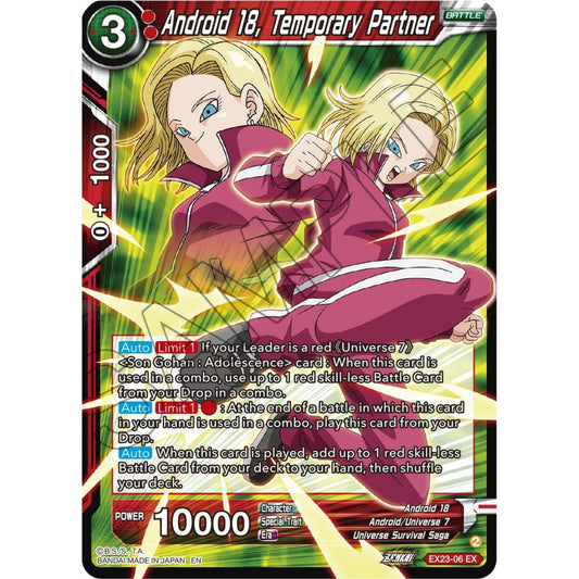 Image for Android 18, Temporary Partner (EX23-06) (DBS-BE23) - Dragon Ball Super: Masters