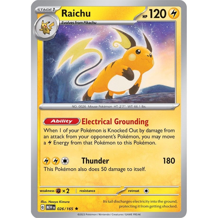 Image for Raichu (026/165) (MEW) - Pokemon