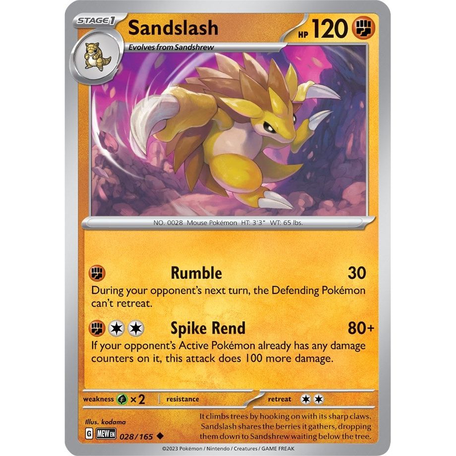 Image for Sandslash (028/165) (MEW) - Pokemon