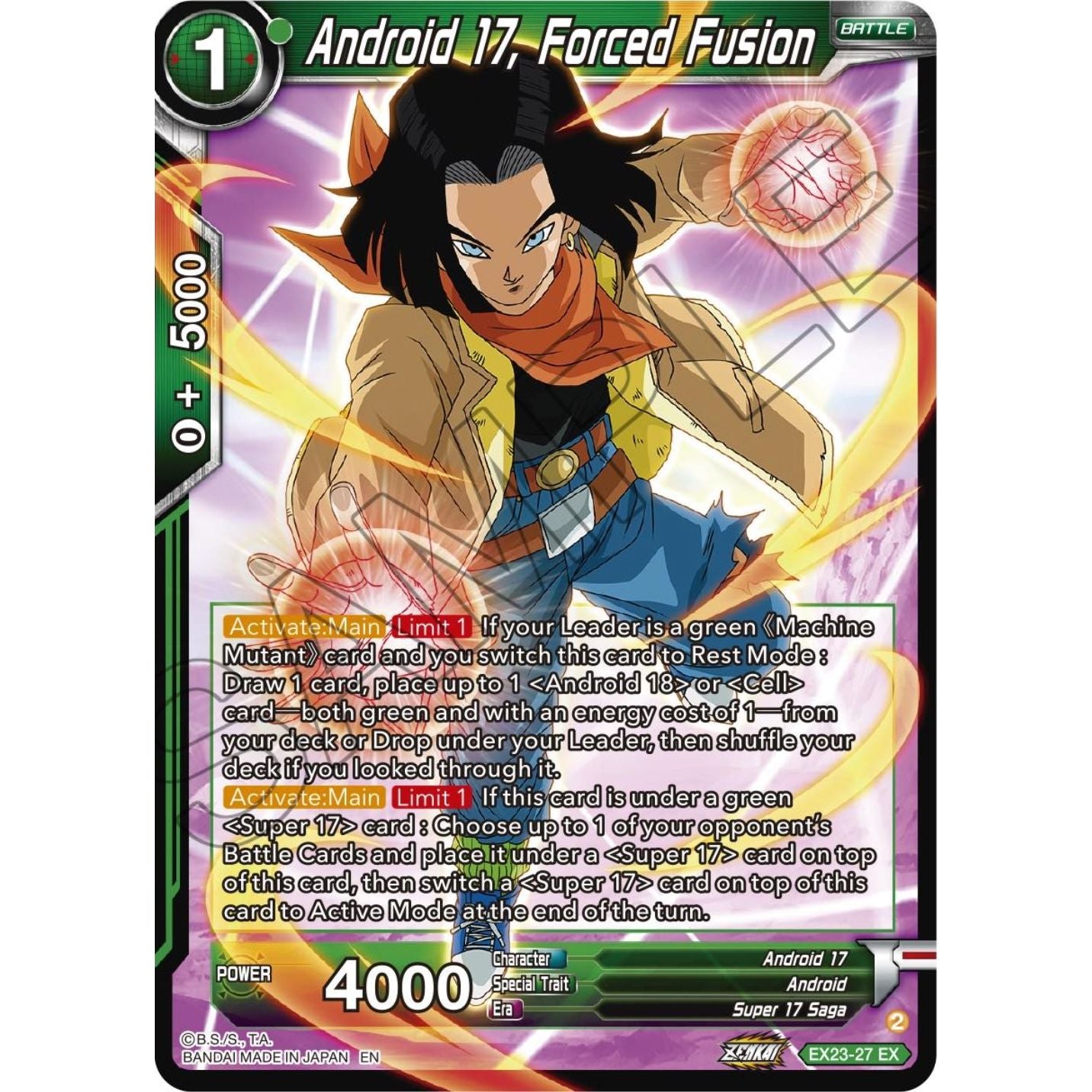 Image for Android 17, Forced Fusion (EX23-27) (DBS-BE23) - Dragon Ball Super: Masters