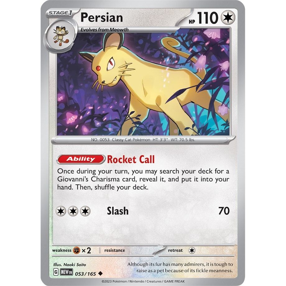Image for Persian (053/165) (MEW) - Pokemon