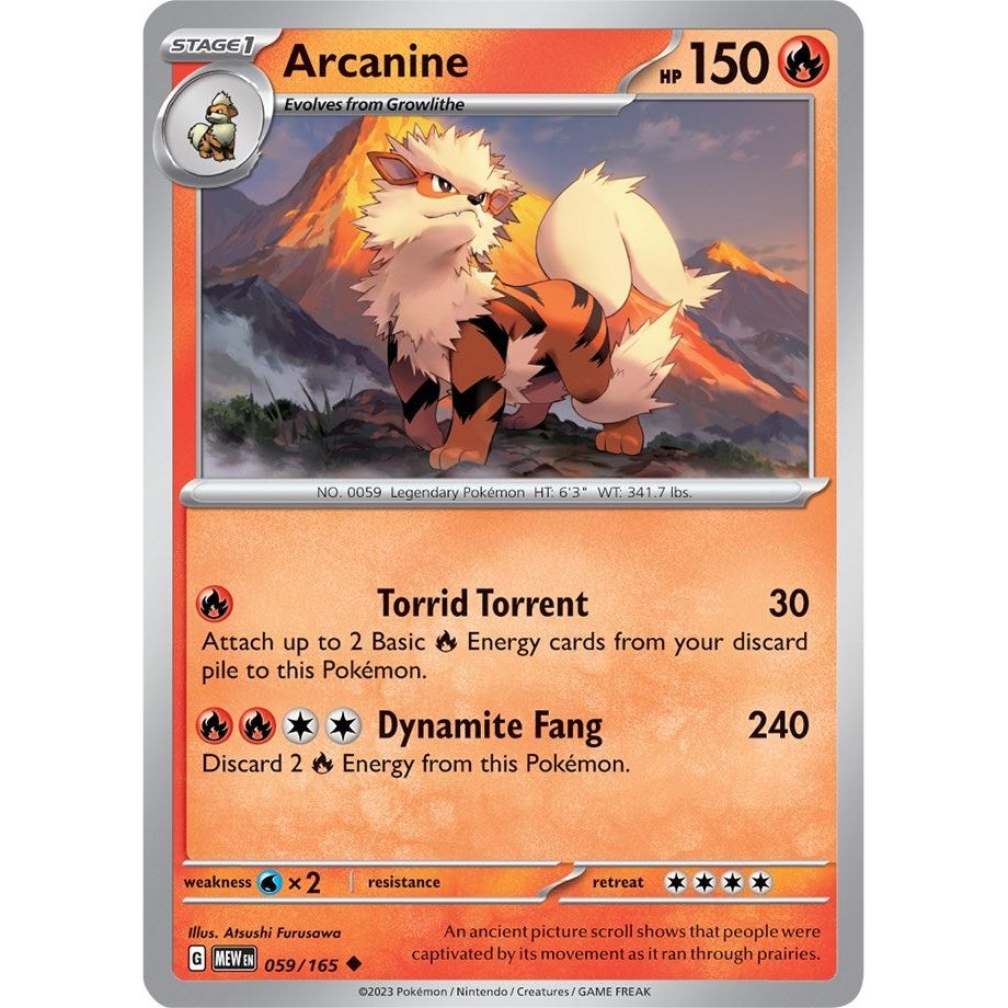 Image for Arcanine (059/165) (MEW) - Pokemon