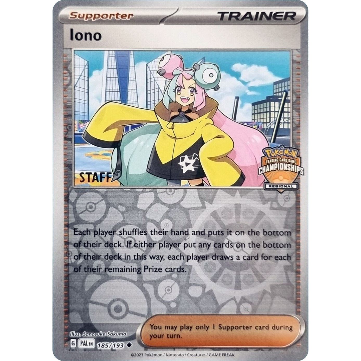 Image for Iono - 185/193 (Regional Championships) [Staff] (185/193) (PR) - Pokemon