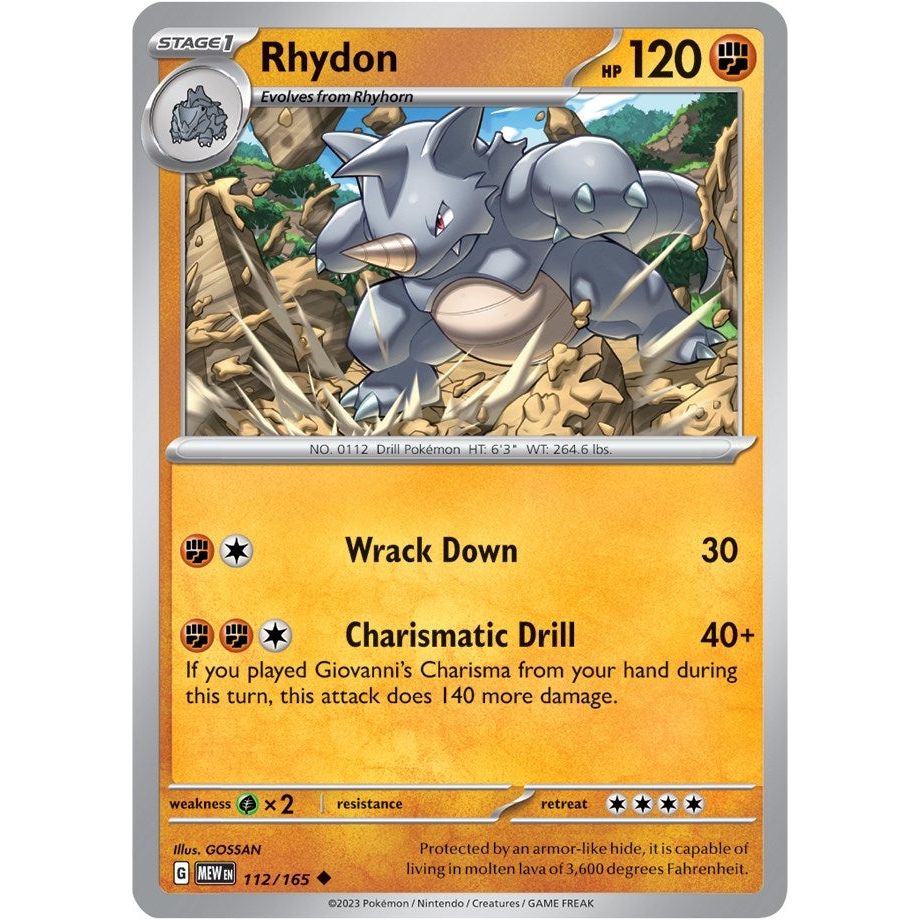 Image for Rhydon (112/165) (MEW) - Pokemon