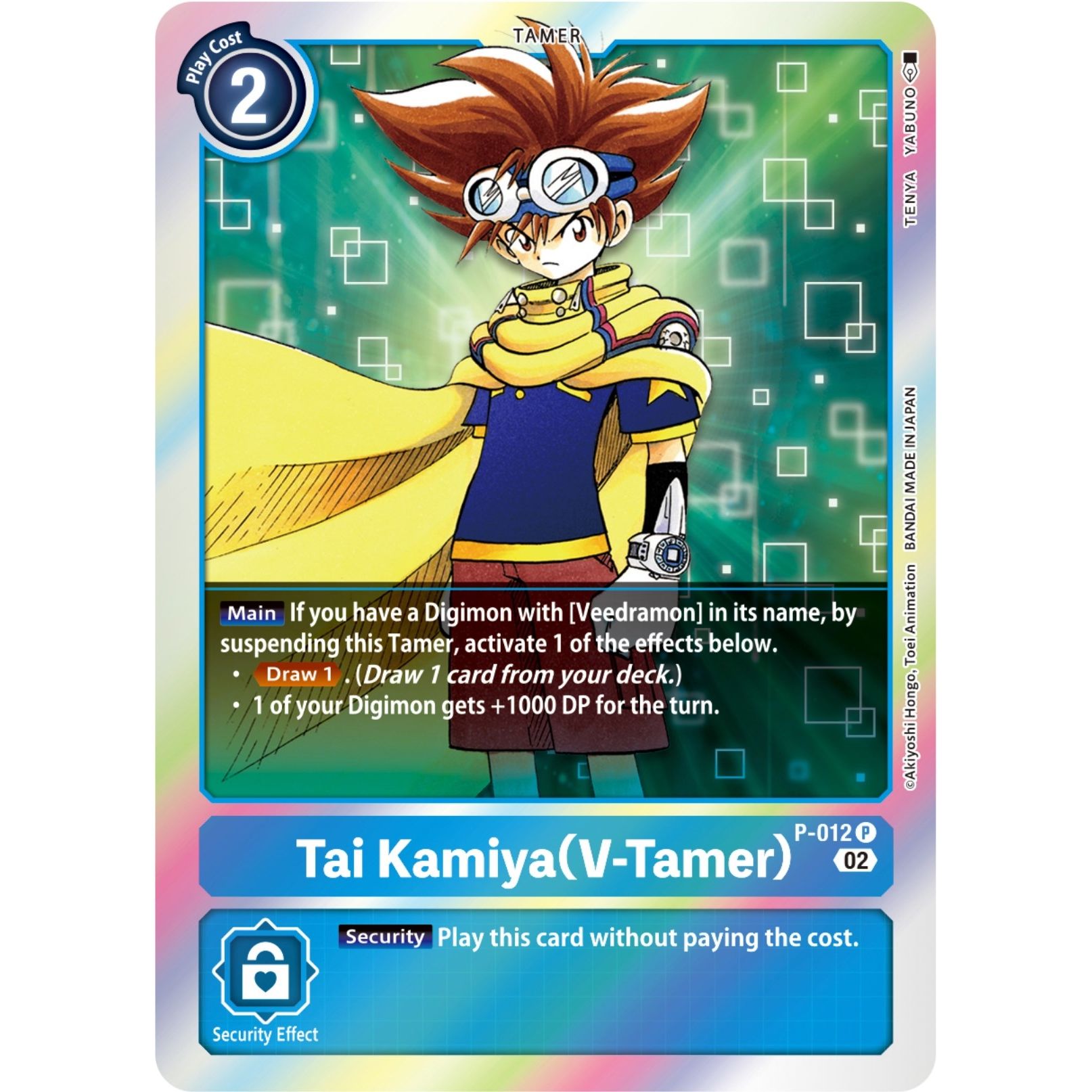 Image for Tai Kamiya (V-Tamer) - P-012 (Resurgence Booster Reprint) (P-012 P) (RB-01) - Digimon Card Game