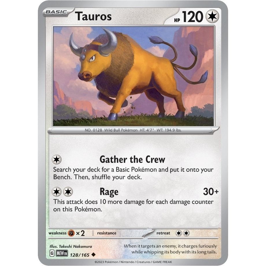 Image for Tauros (128/165) (MEW) - Pokemon