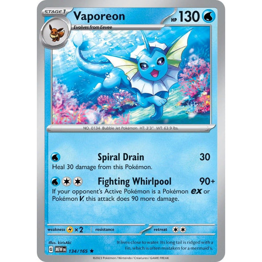 Image for Vaporeon (134/165) (MEW) - Pokemon