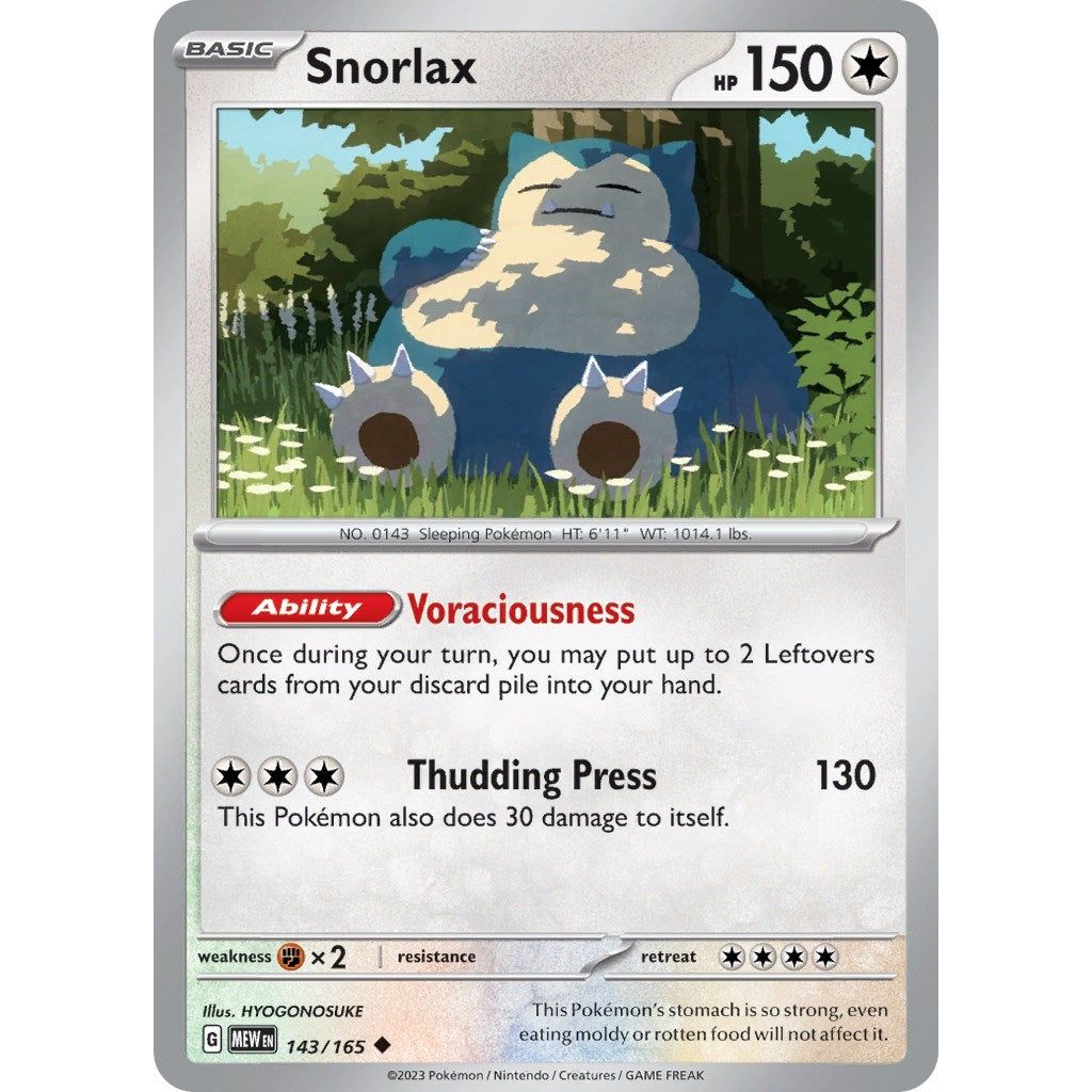 Image for Snorlax (143/165) (MEW) - Pokemon