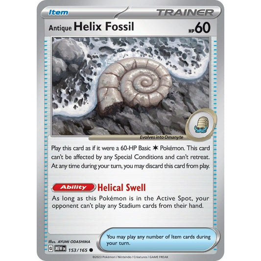 Image for Antique Helix Fossil (153/165) (MEW) - Pokemon