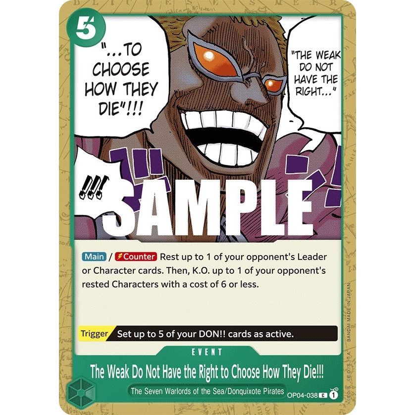 Image for The Weak Do Not Have the Right to Choose How They Die!!! (OP04-038) (OP04) - One Piece Card Game