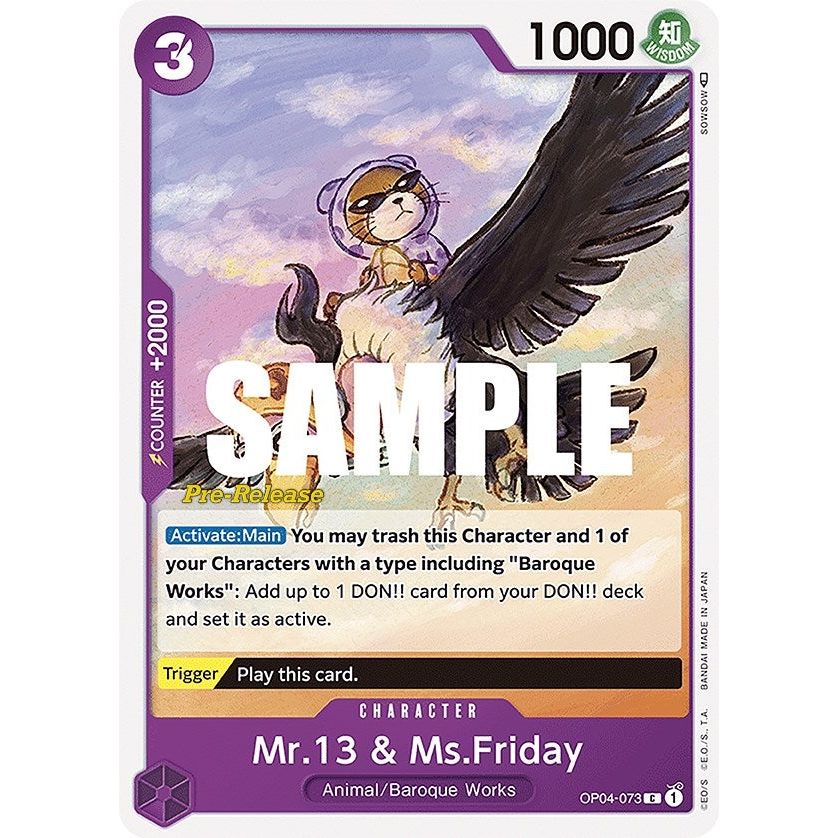 Image for Mr.13 & Ms.Friday (OP04-073) (OP04 PRE) - One Piece Card Game