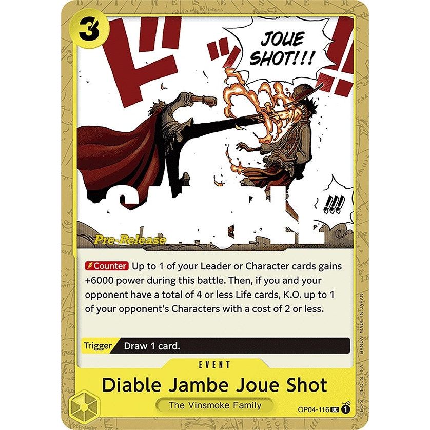 Image for Diable Jambe Joue Shot (OP04-116) (OP04 PRE) - One Piece Card Game