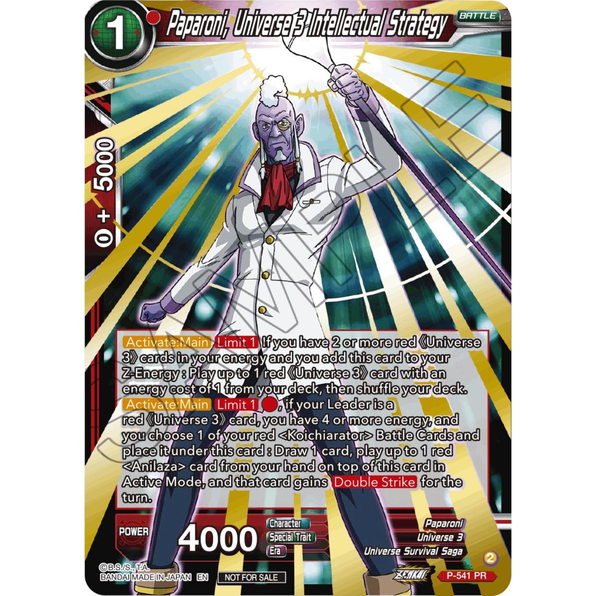 Image for Paparoni, Universe 3 Intellectual Strategy (Championship Selection Pack 2023 Vol.3) (P-541) (TPR) - Dragon Ball Super: Masters