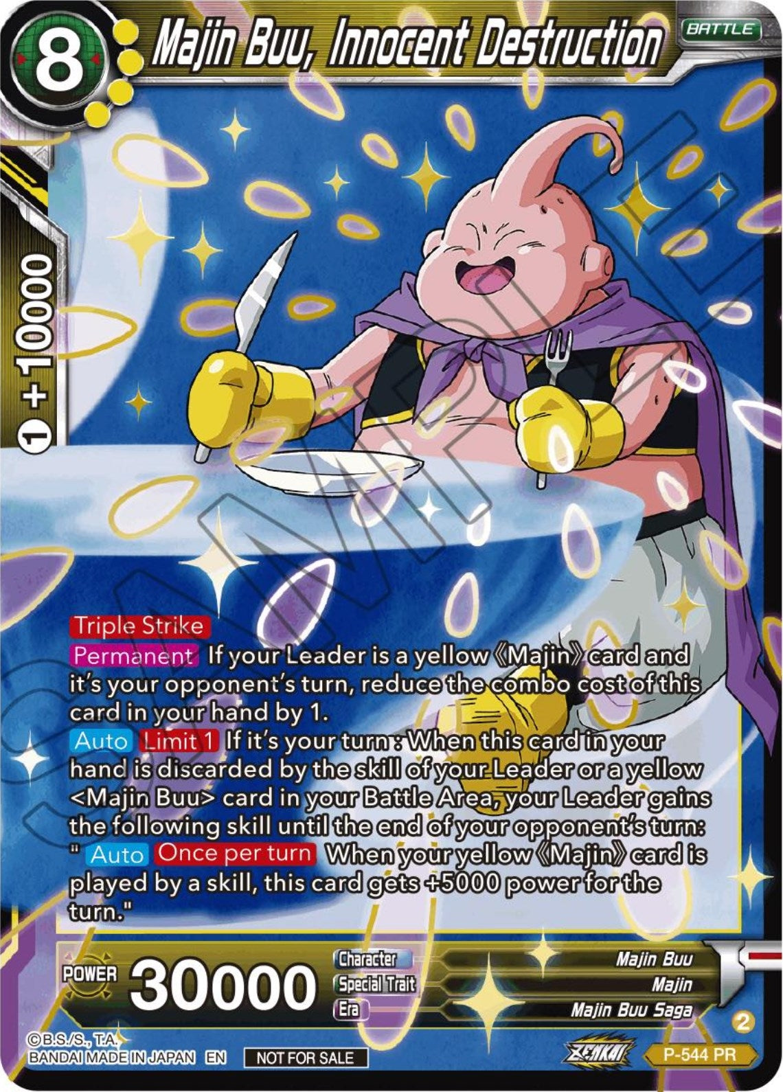 Image for Majin Buu, Innocent Destruction (Championship Selection Pack 2023 Vol.3) (Gold-Stamped Shatterfoil) (P-544) (TPR) - Dragon Ball Super: Masters