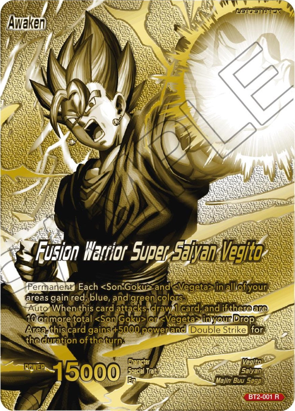 Image for Vegito // Fusion Warrior Super Saiyan Vegito (Championship 2023 Golden Card Vol.3) (BT2-001) (TPR) - Dragon Ball Super: Masters