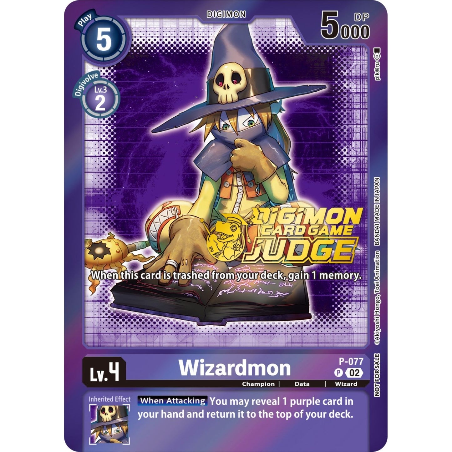Image for Wizardmon - P-077 (Judge Pack 4) (P-077 P) (D-PR) - Digimon Card Game