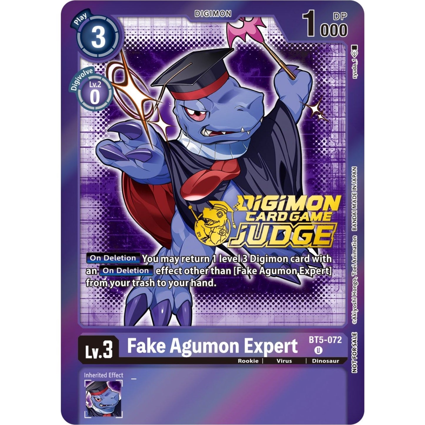 Image for Fake Agumon Expert - BT5-072 (Judge Pack 4) (BT5-072 U) (BT05) - Digimon Card Game
