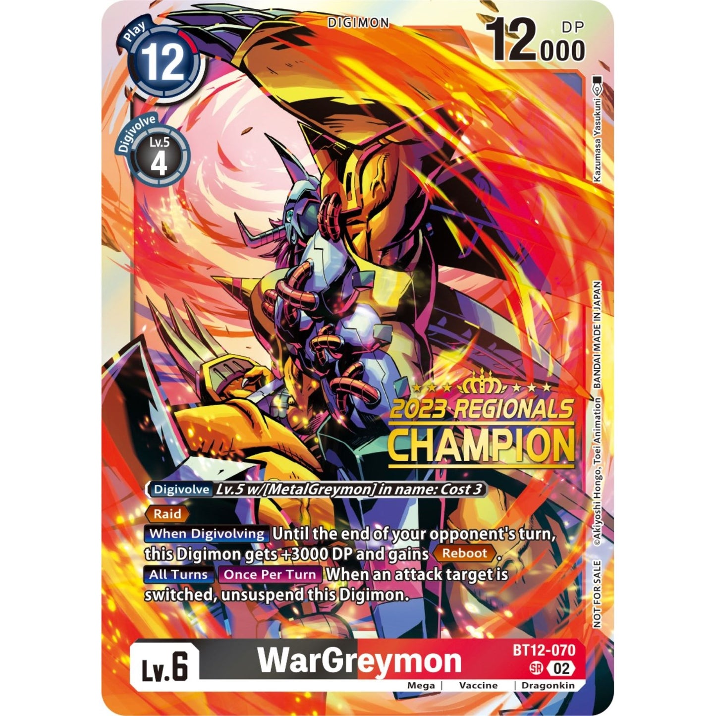 Image for WarGreymon (2023 Regionals Champion) (BT12-070 SR) (BT12) - Digimon Card Game