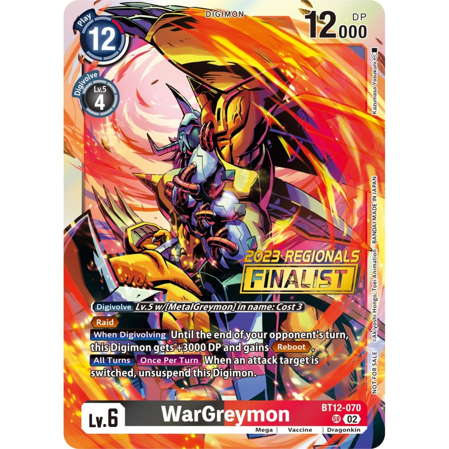 Image for WarGreymon (2023 Regionals Finalist) (BT12-070 SR) (BT12) - Digimon Card Game