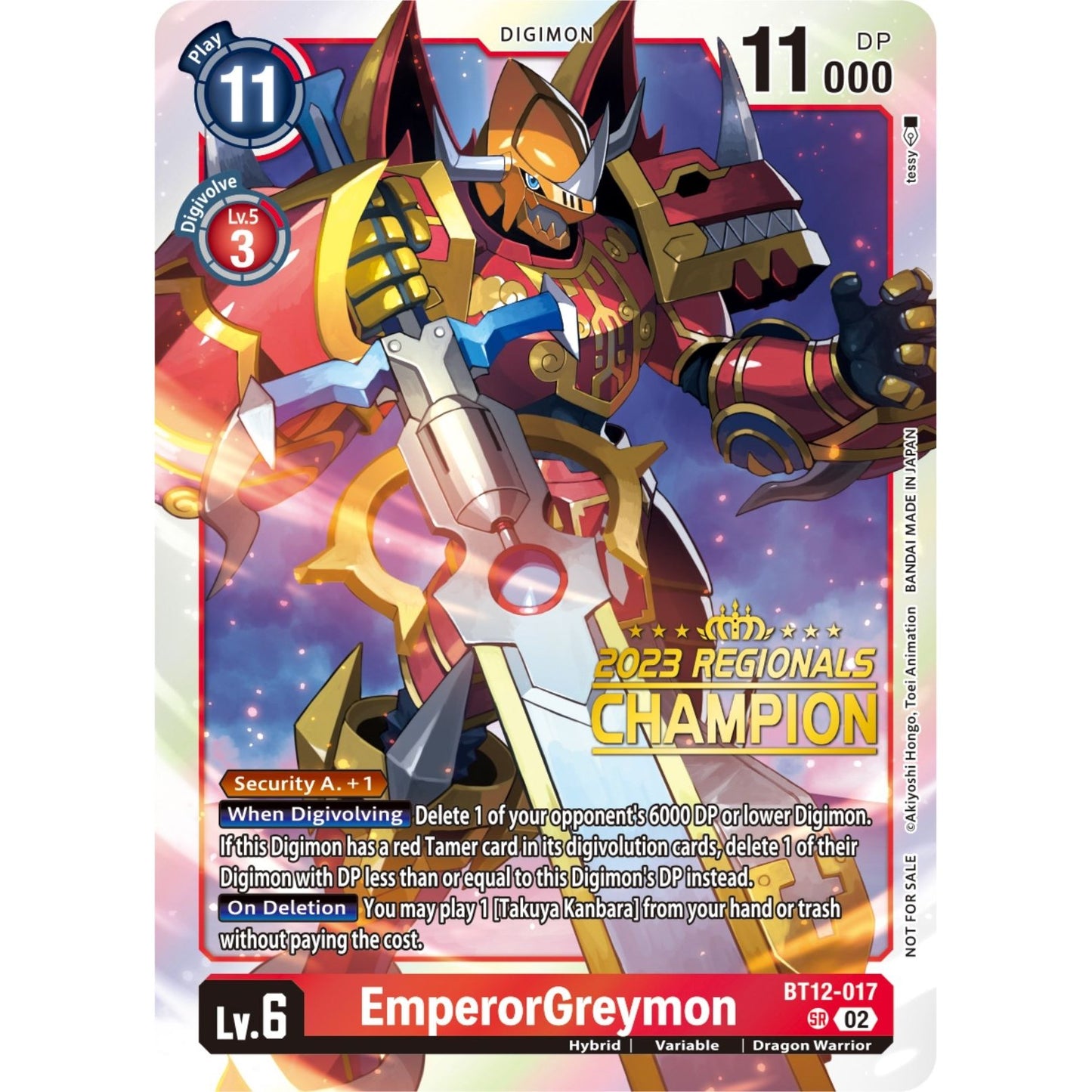 Image for EmperorGreymon (2023 Regionals Champion) (BT12-017 SR) (BT12) - Digimon Card Game