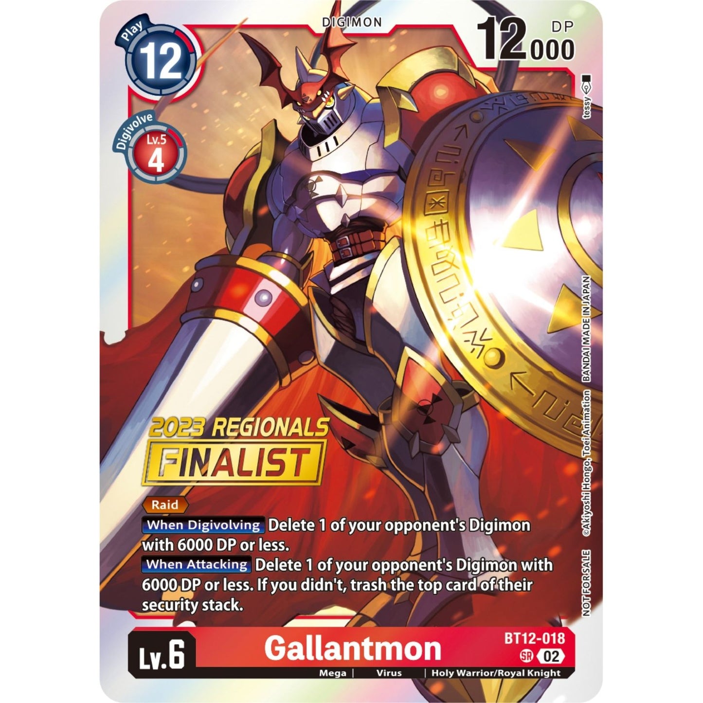 Image for Gallantmon (2023 Regionals Finalist) (BT12-018 SR) (BT12) - Digimon Card Game