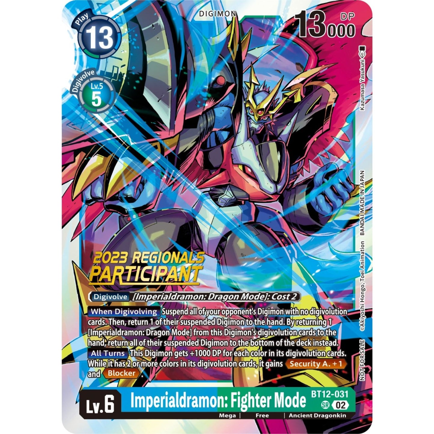 Image for Imperialdramon: Fighter Mode (2023 Regionals Participant) (BT12-031 SR) (BT12) - Digimon Card Game
