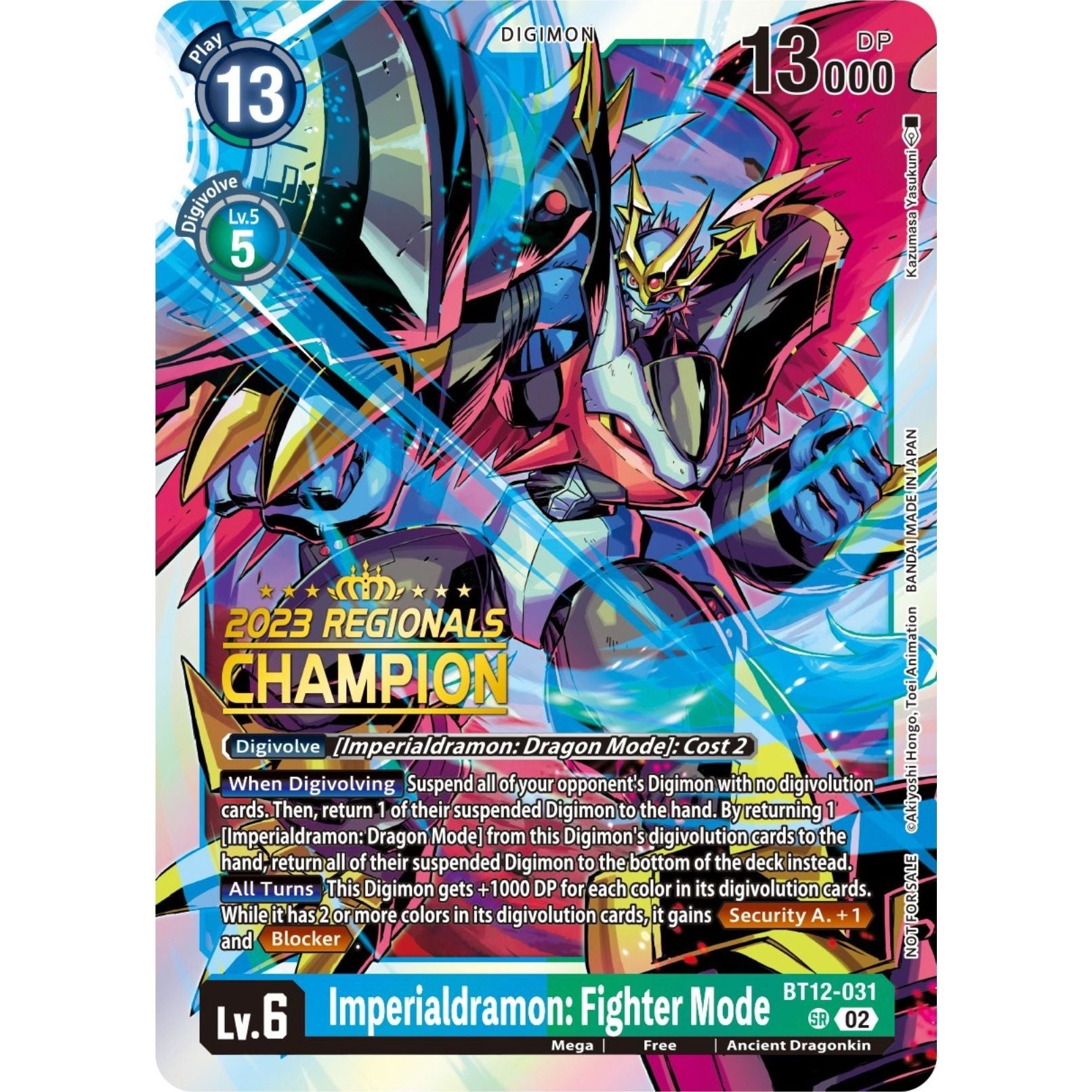 Image for Imperialdramon: Fighter Mode (2023 Regionals Champion) (BT12-031 SR) (BT12) - Digimon Card Game