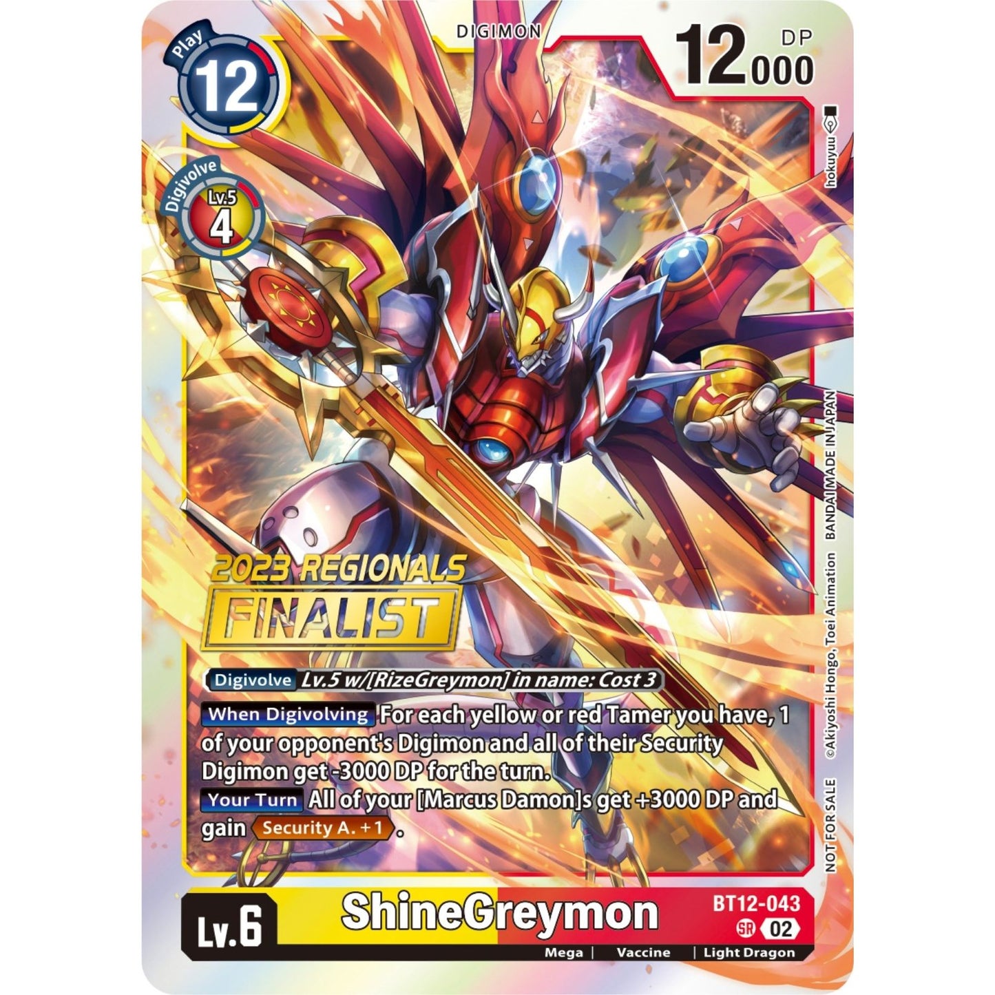 Image for ShineGreymon (2023 Regionals Finalist) (BT12-043 SR) (BT12) - Digimon Card Game