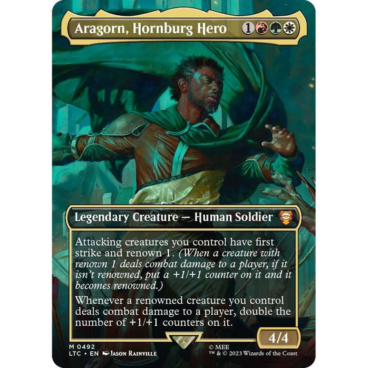 Image for Aragorn, Hornburg Hero (Borderless) (492) (LTC) - Magic: The Gathering