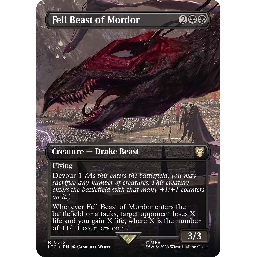 Image for Fell Beast of Mordor (Borderless) (513) (LTC) - Magic: The Gathering