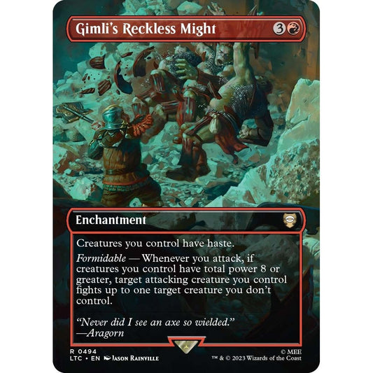 Image for Gimli's Reckless Might (Borderless) (494) (LTC) - Magic: The Gathering