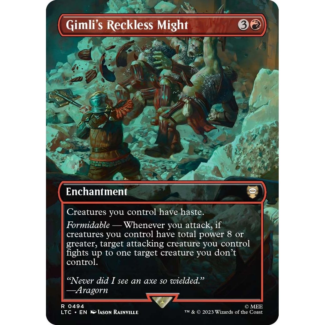 Image for Gimli's Reckless Might (Borderless) (494) (LTC) - Magic: The Gathering