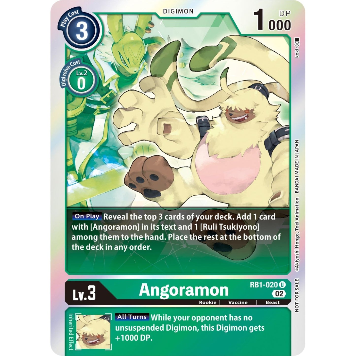 Image for Angoramon (Resurgence Booster Box Promotion Pack) (RB1-020 U) (RB-01) - Digimon Card Game